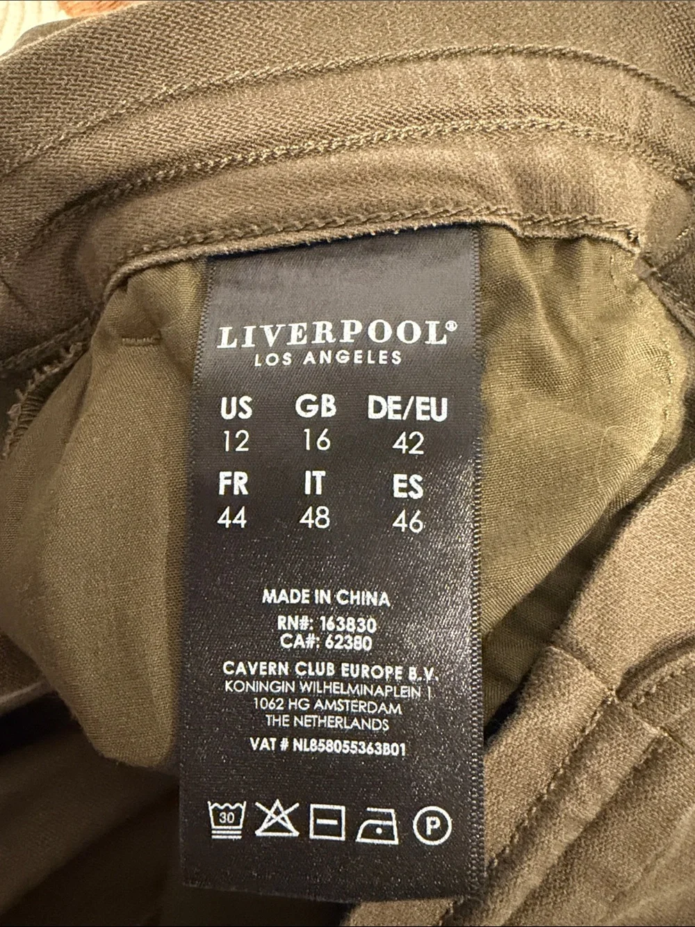 Liverpool Women’s Olive Green Crop Pant